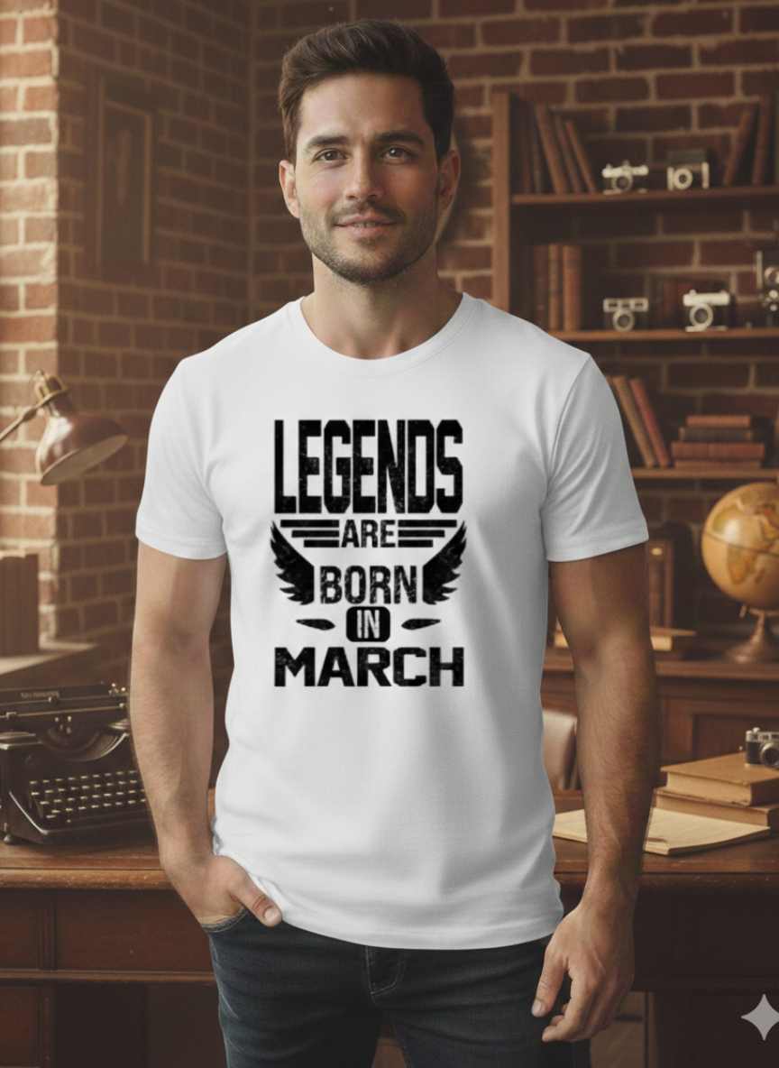 Legends Are Born in March Unisex Crew Tee