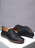 Men’s Leather Soft Casual Shoes – Slip On (Black)