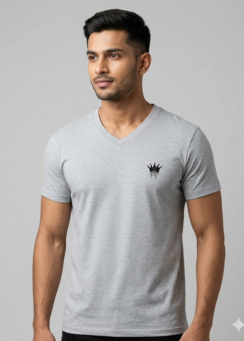 Unisex V-Neck Cotton T-Shirt – 180 GSM Premium Tee